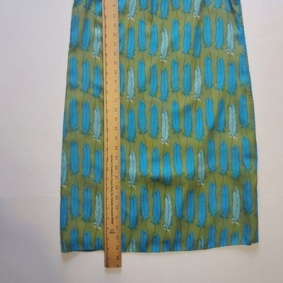 Fossil Sleeveless Dress Size Small Chiffon Blue Feather Beach Tropical Vacation - Picture 5 of 13